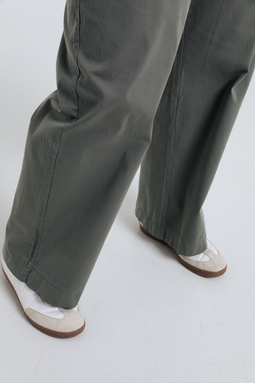 Effen brede chino broek-Paprika-6