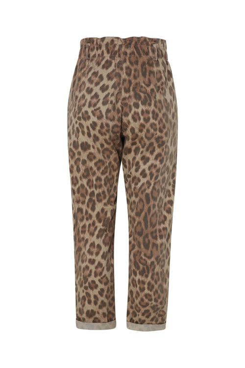 Katoenen broek met dierenprint-Paprika-11