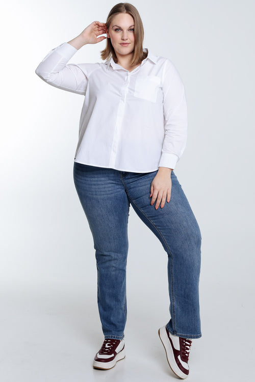 Blouse van effen katoen-Paprika-8
