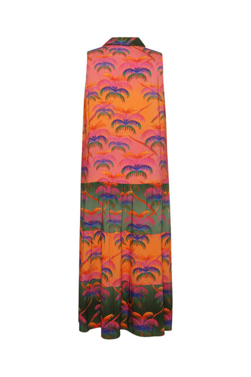 Robe en viscose imprimé palmiers-Paprika-11