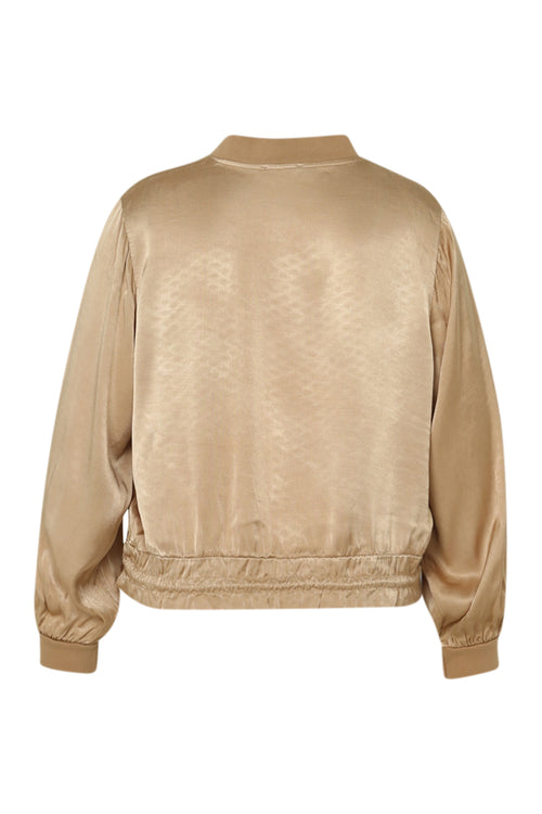 Bomber unicolor in viscose met satijnen effect-Paprika-11