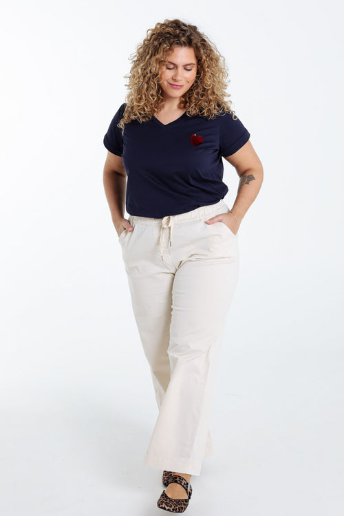 Effen brede chino broek-Paprika-8