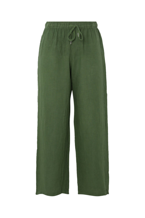 Effen linnen broek-Paprika-10