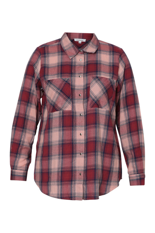 Chemise en coton à carreaux avec lurex-Paprika-7