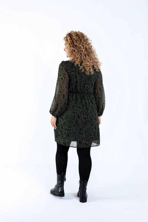 Robe courte imprimé folk-Paprika-2