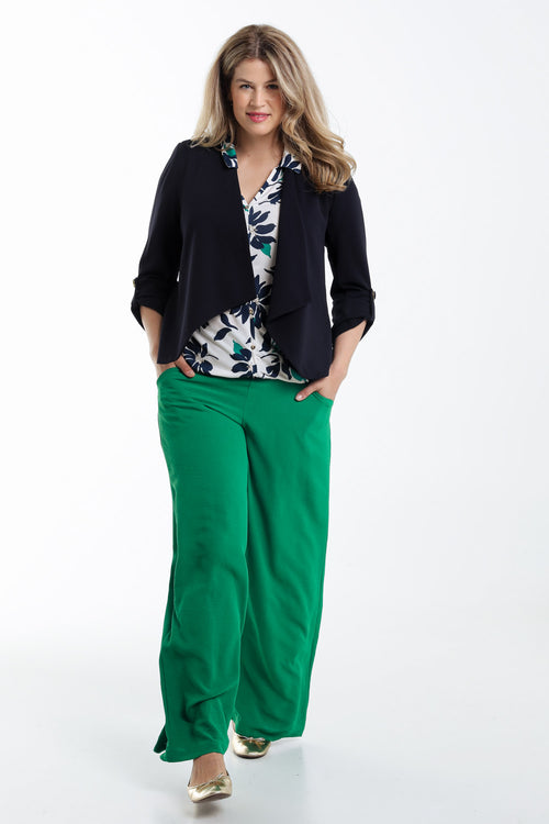 Kort, effen, open jasje met opstroopbare mouwen-Paprika-7