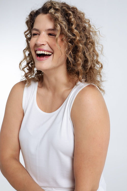 Effen tanktop van viscose-Paprika-2