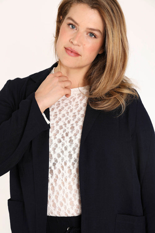 Zachte blazer van effen viscose-Paprika-5