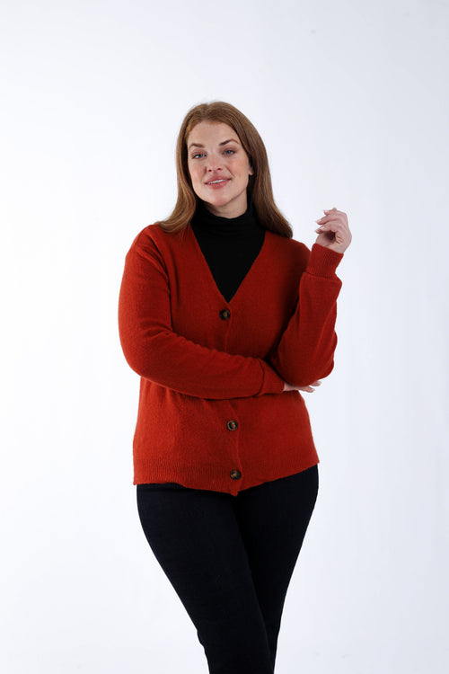 Effen cardigan-Paprika-1