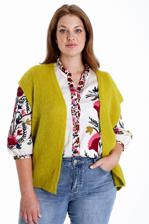 Effen mouwloos gilet-Paprika-3