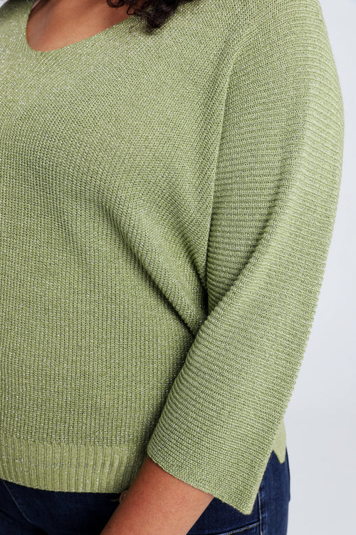 Effen trui met lurex-Paprika-4