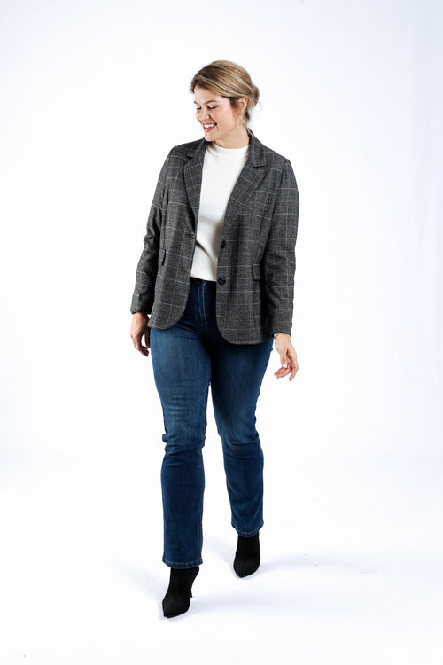 Blazer imprimé carreaux-Paprika-8