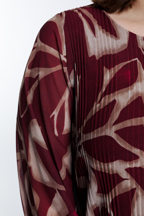 Geplooide blouse met grafische print-Paprika-4