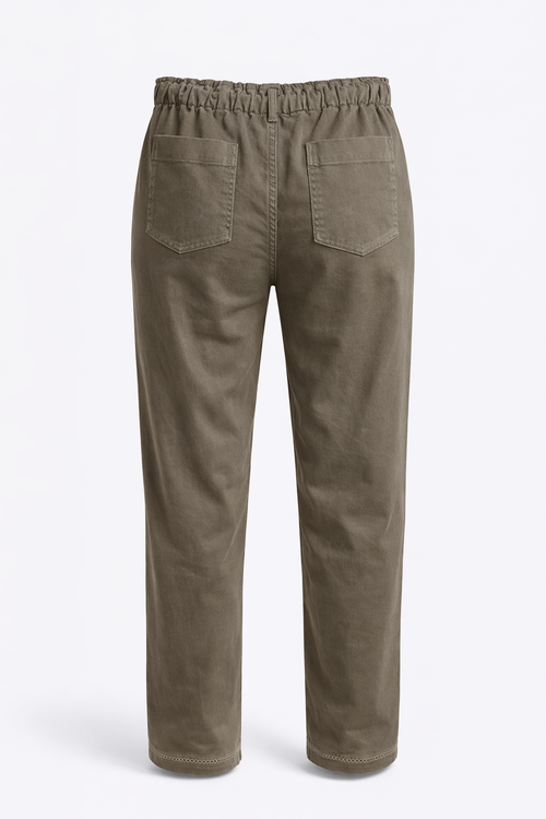 Effen katoenen chino-Paprika-2