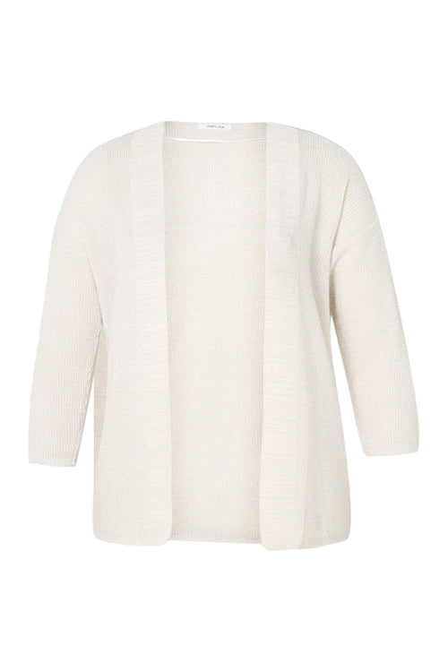 Korte, effen cardigan in viscose met lurex-Paprika-10