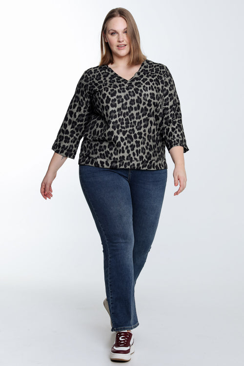 Blouse met luipaardprint -Paprika-8