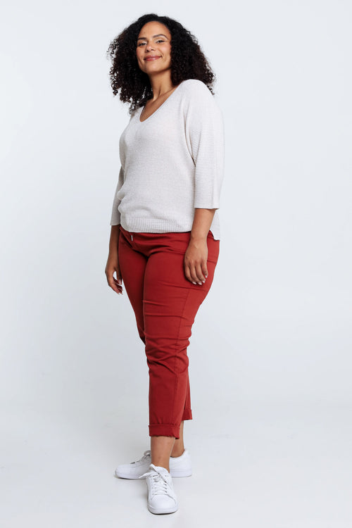 Effen trui met lurex-Paprika-9