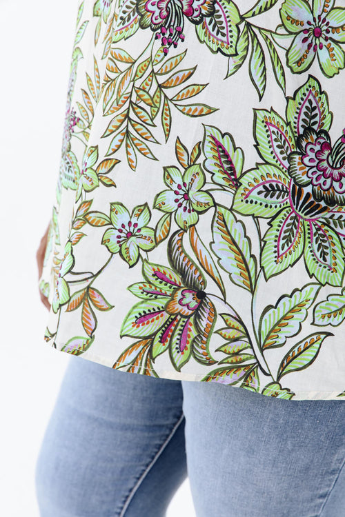 Katoenen blouse met bloemenprint-Paprika-6