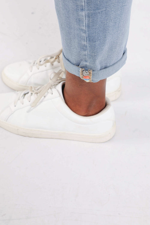 Jeans Louise slim 3/4 met fantasie riem-Paprika-6