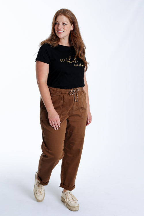 Effen katoenen chino-Paprika-8