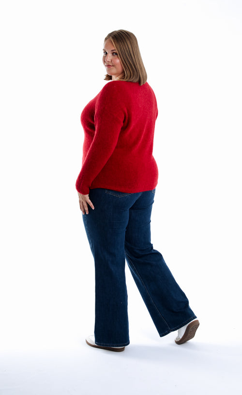 Pull avec alpaga uni-Paprika-2