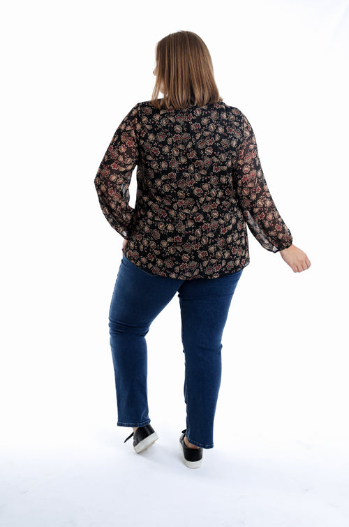 Blouse imprimé fleurs indiennes-Paprika-2