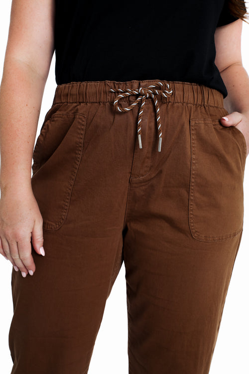 Effen katoenen chino-Paprika-3