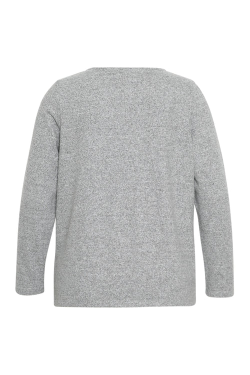 Effen warme gebreide T-shirt met sierdetail-Paprika-9
