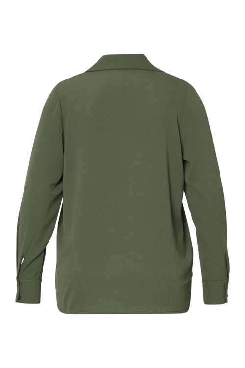 Blouse col revers unie-Paprika-9