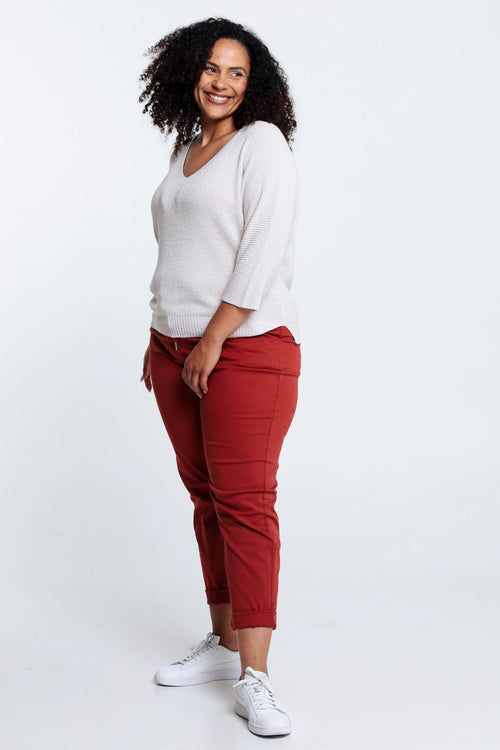 Effen trui met lurex-Paprika-7