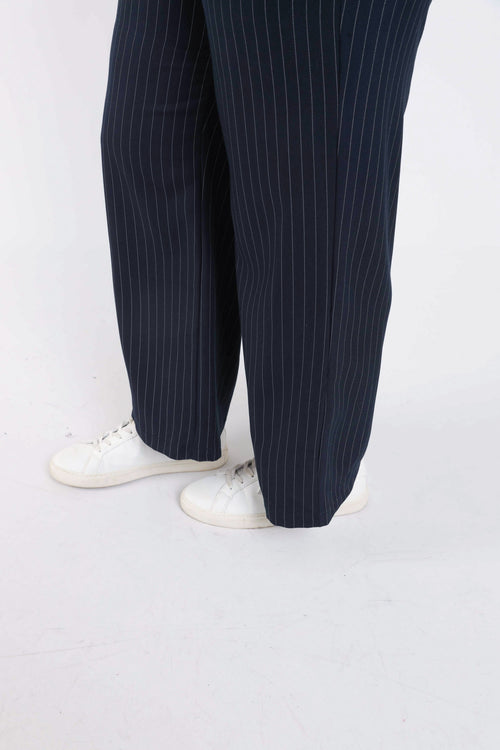 Pantalon large rayé-Paprika-4