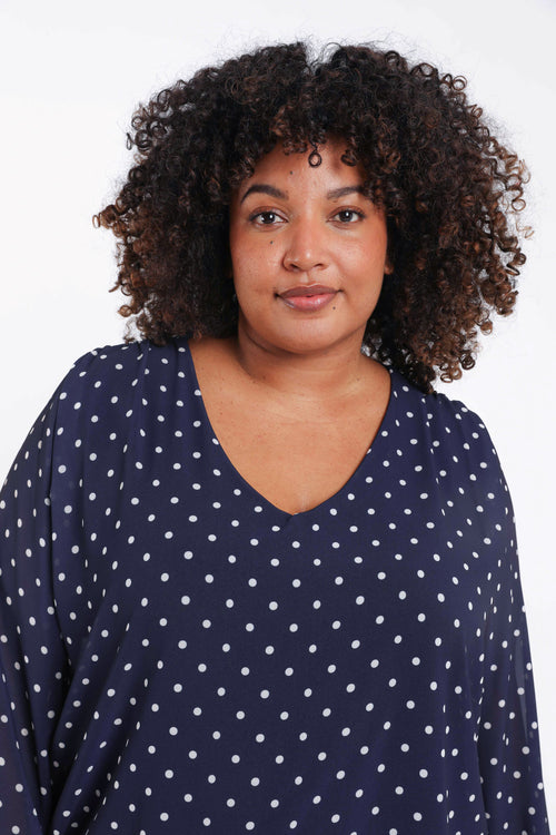 Blouse met stippenprint-Paprika-1