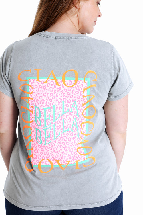 T-shirt en coton imprimé Ciao Bella-Paprika-5
