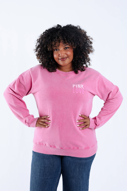 Katoenen sweatshirt Pink love oktober roze-Paprika-1