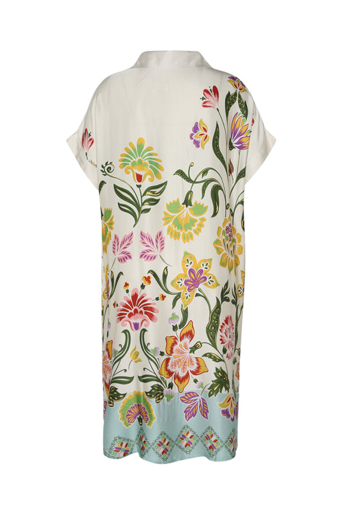 Jurk van viscose met bloemenprint-Paprika-3