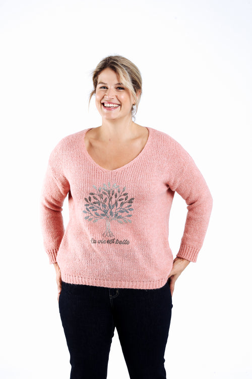 Trui met levensboomprint-Paprika-1