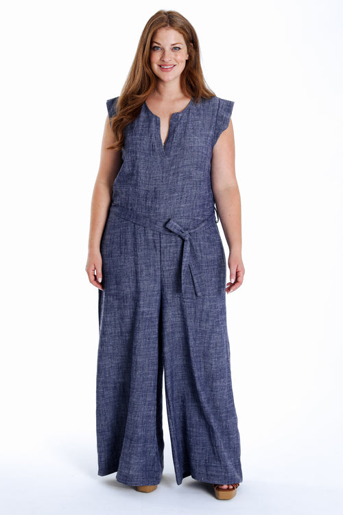 Overall effen met wijde pijpen-Paprika-7