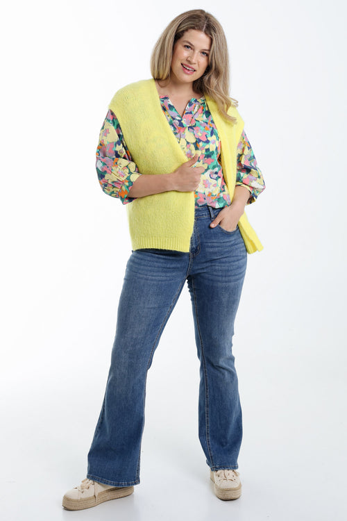 Effen mouwloos vest-Paprika-7