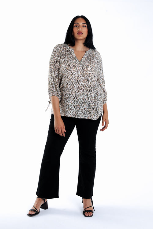Blouse van viscose met luipaardprint-Paprika-5