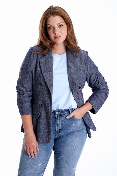 Lichte blazer in denimstijl-Paprika-1