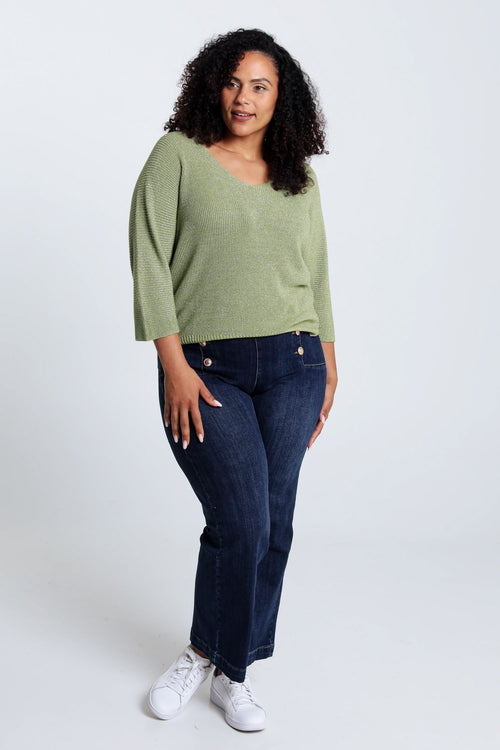 Effen trui met lurex-Paprika-7