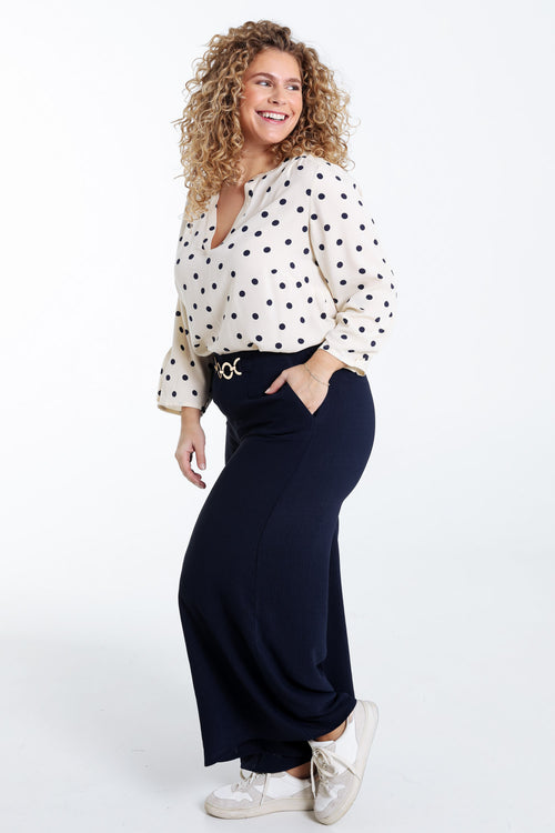 Blouse van viscose met stippenprint-Paprika-9