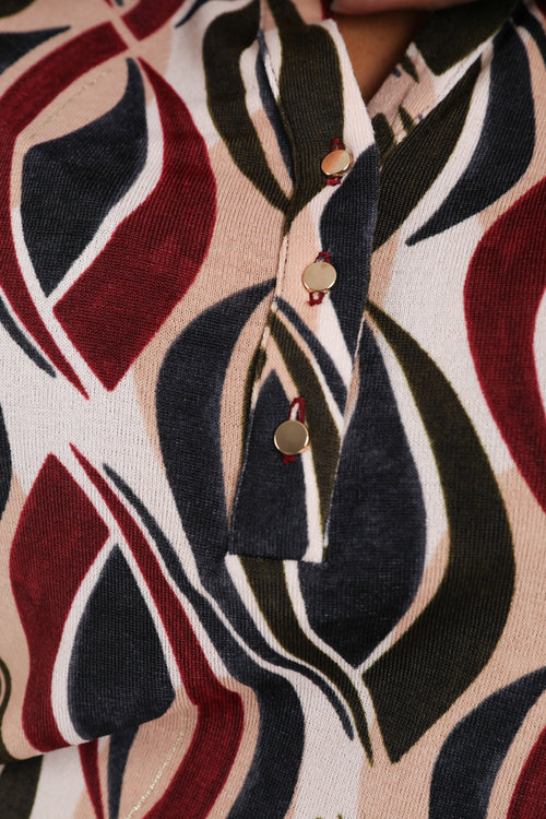 T-shirt van warme stof met grafische print-Paprika-2