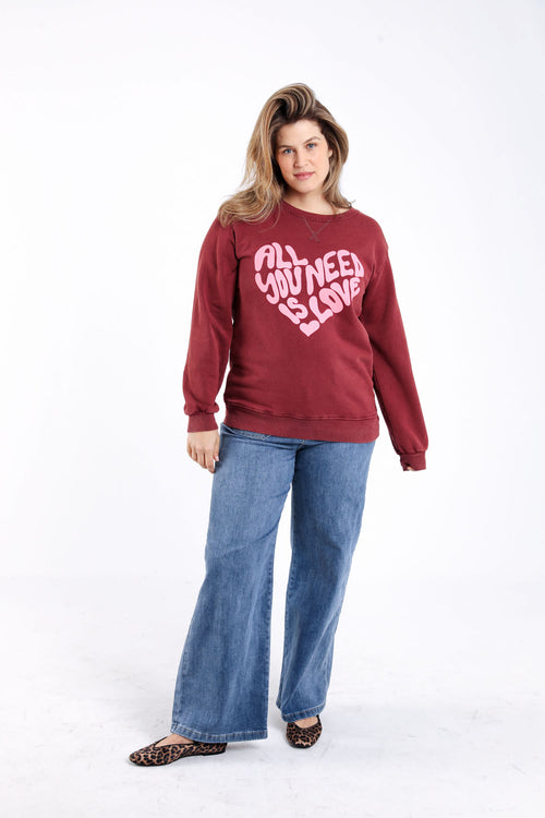Sweatshirt met hart en tekst-Paprika-5