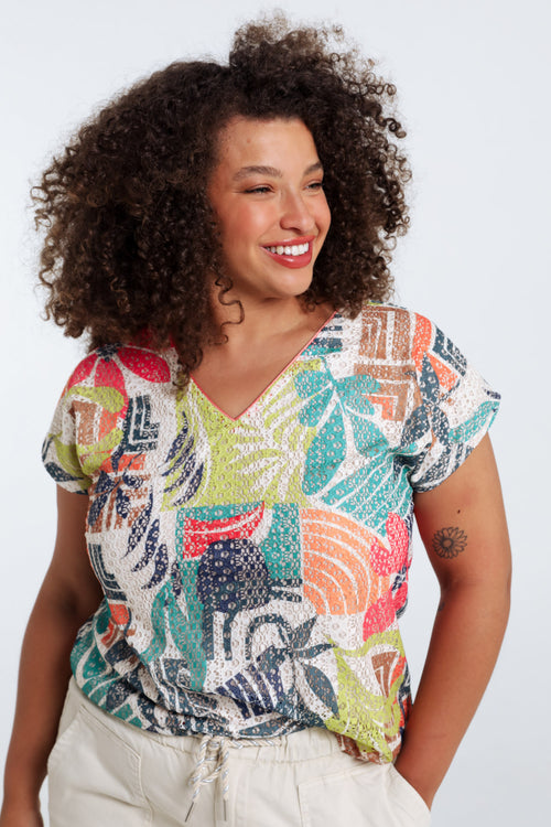 Bloemdruk T-shirt-Paprika-1