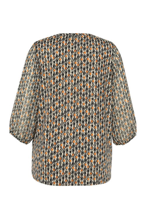 T-shirt met gouden grafisch motief-Paprika-11