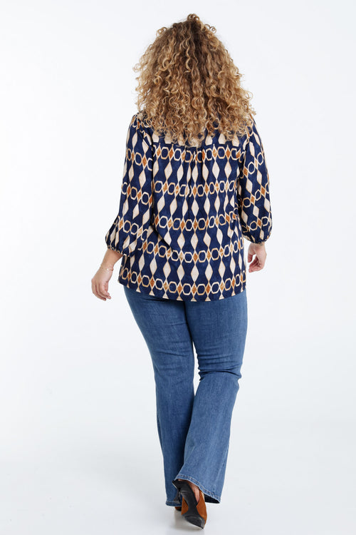 Viscose blouse met grafische print-Paprika-2