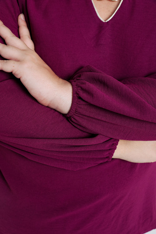 Effen T-shirt met lurex en juweel-Paprika-5