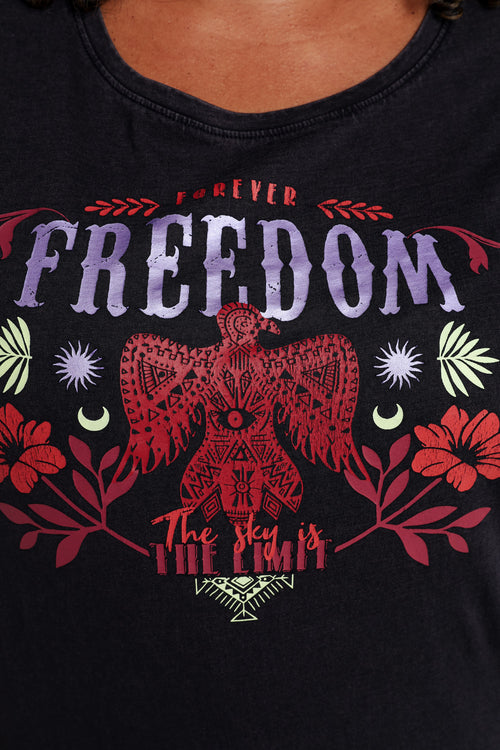 T-shirt Freedom en coton-Paprika-4
