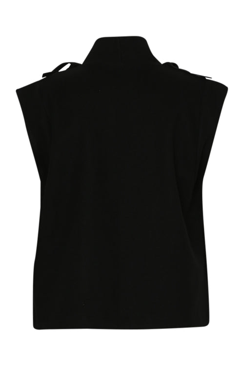 Gilet sans manches uni à franges-Paprika-9